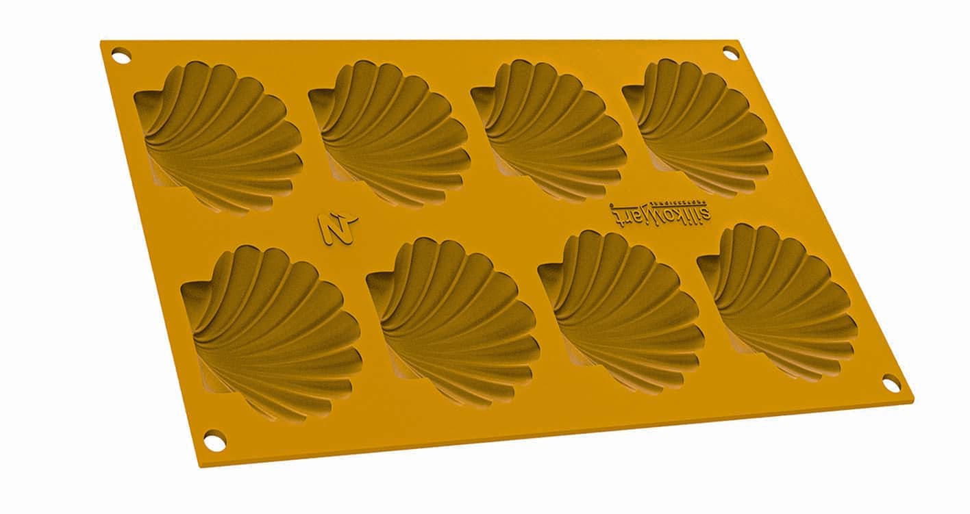 MOULE FLEXIBLE SILIKOMART PROFESSIONNEL 8 COQUILLES-GAMME NATURAE