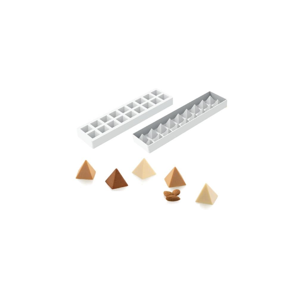 MOULE SILIKOMART PROFESSIONNEL 15 EMPREINTES MINI PYRAMIDES