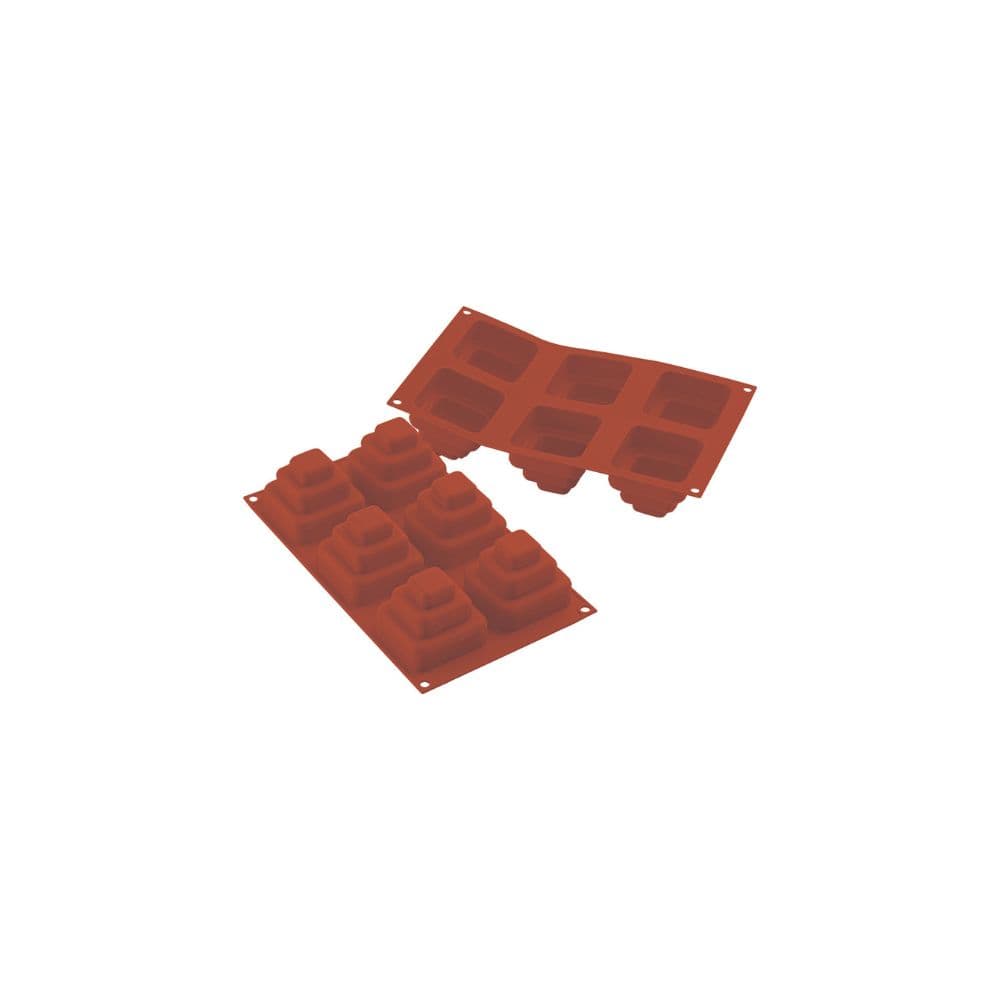 MOULE SILIKOMART PROFESSIONNEL 6 MINI WONDER CAKES CARRES - GAMME SILICON FLEX