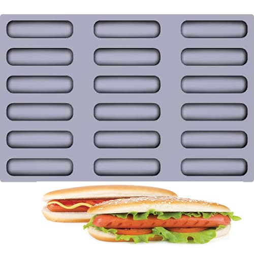 TOILE DE CUISSON MAE PROFESSIONNEL 18 PAINS A HOT DOG - GAMME FIBERMAE