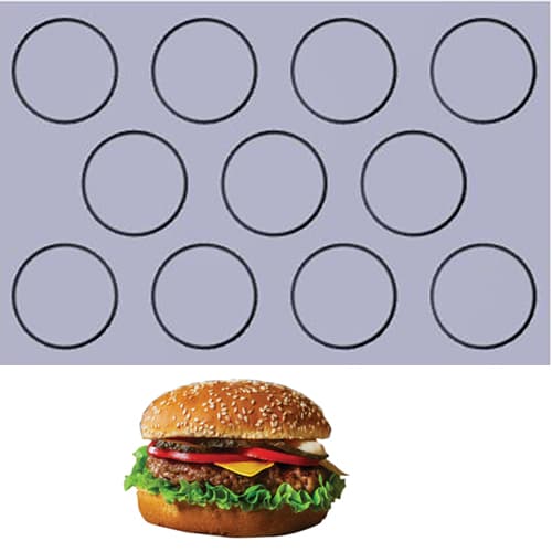TOILE DE CUISSON MAE PROFESSIONNEL 11 HAMBURGERS diam 114 mm - GAMME FIBERMAE