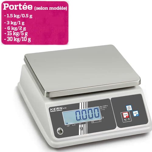 BALANCE DE TABLE - Portée maximale 1.5 à 30 kg selon modèle