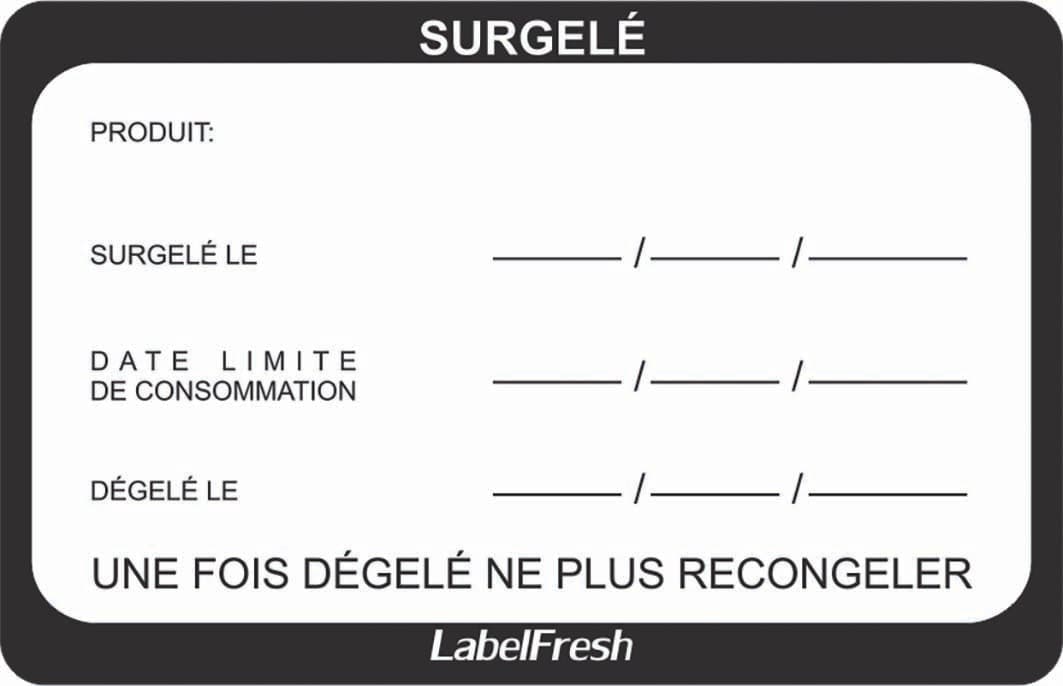 500 ETIQUETTES SURGELATION 70X45 MM