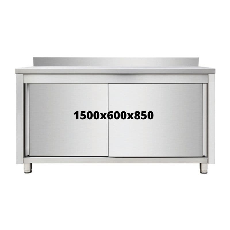 MEUBLE DE RANGEMENT INOX 1500X600X850 AVEC DOSSERET