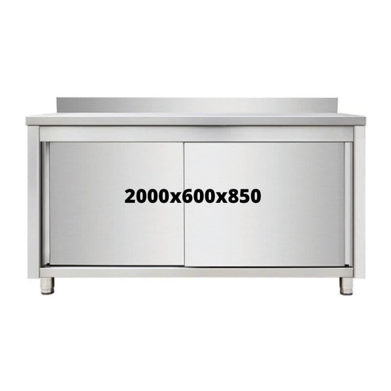 MEUBLE DE RANGEMENT INOX 2000X600X850 AVEC DOSSERET