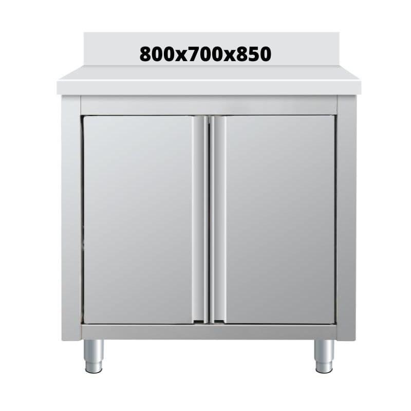 MEUBLE DE RANGEMENT INOX 800X700X850 AVEC DOSSERET