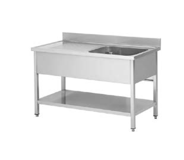 PLONGE INOX 1000X600X850 1 BAC-EGOUTTOIR A GAUCHE