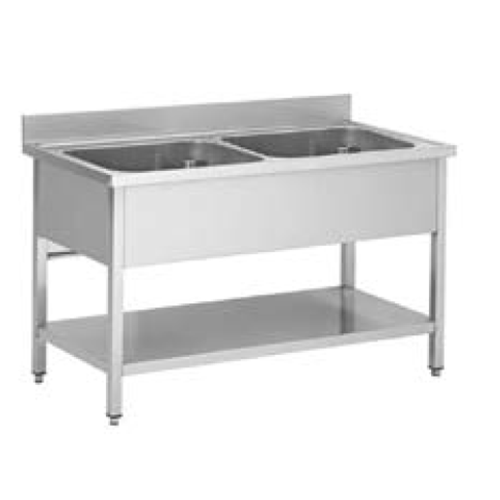PLONGE INOX 1000X700X850 2 BACS SANS EGOUTTOIR