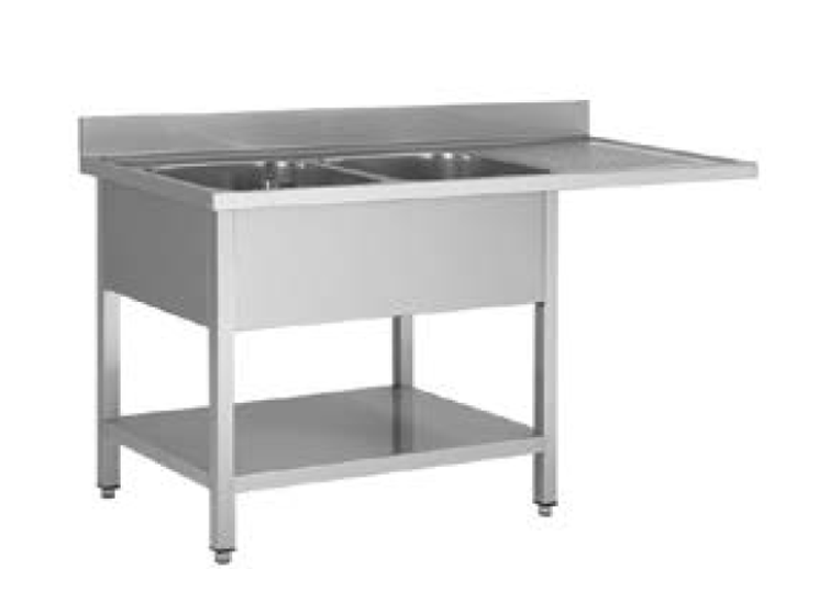 PLONGE INOX 1800X700X850 2 BACS-EGOUTTOIR A DROITE
