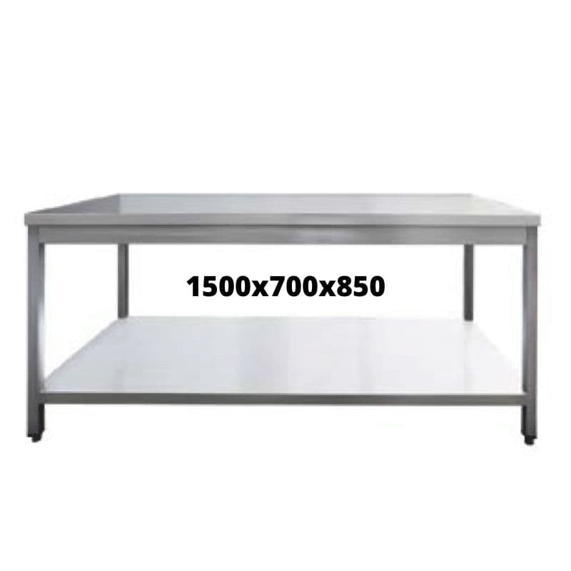 TABLE INOX 1500X700X850 SANS DOSSERET